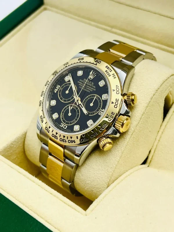 Rolex Cosmograph Daytona 116503 Two Tone Yellow Gold & Steel with Diamond Black Dial - Image 5