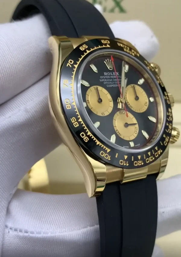Rolex Cosmograph Daytona 116518LN 'Paul Newman' Yellow Gold Black Dial Men's Watch - Image 5