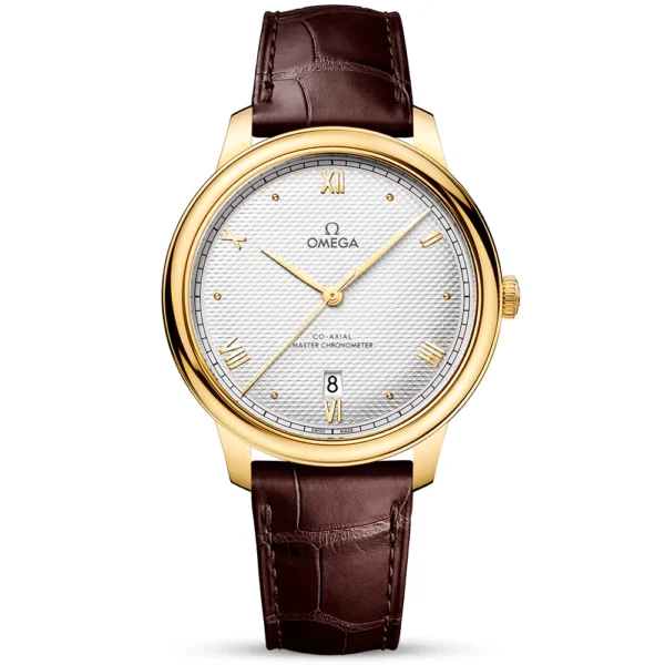 OMEGA De Ville Prestige 40mm 18ct Yellow Gold Silver Dial Men's Strap Watch
