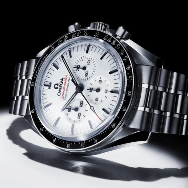 OMEGA Speedmaster Moonwatch 42mm White Dial Men's Bracelet Watch - Image 3