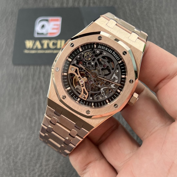 Audemars Piguet Royal Oak 15407OR.oo.1220OR.01 Grey Openworked Dial 41Mm Rose gold Top replica - Image 2