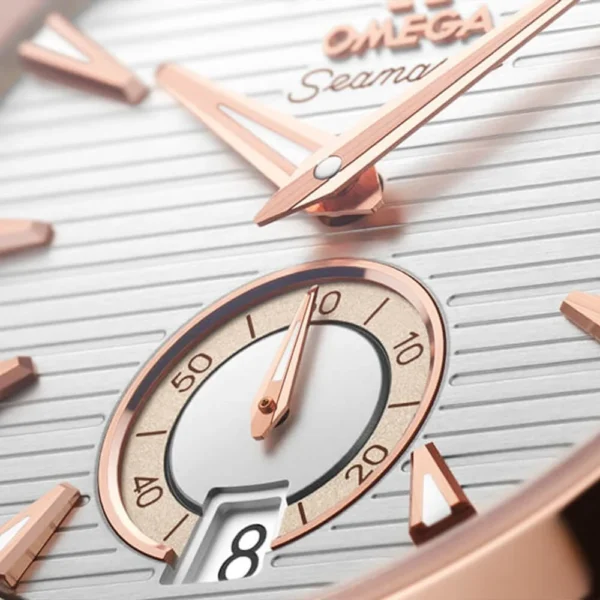 OMEGA Seamaster Aqua Terra Small Seconds 41mm 18ct Sedna Gold Silver Dial Watch - Image 2