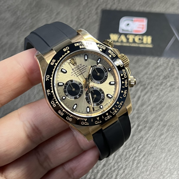 Rolex Cosmograph Daytona 116518LN Yellow Gold Oysterflex with Champagne Dial Super Clone - Image 2