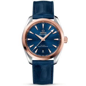 OMEGA Seamaster Aqua Terra 38mm Two-Tone Blue Dial & Leather Strap Watch