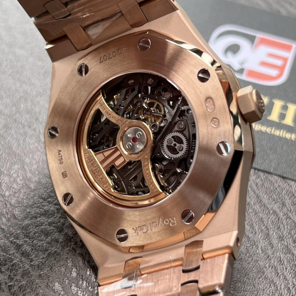 Audemars Piguet Royal Oak 15407OR.oo.1220OR.01 Grey Openworked Dial 41Mm Rose gold Top replica - Image 9