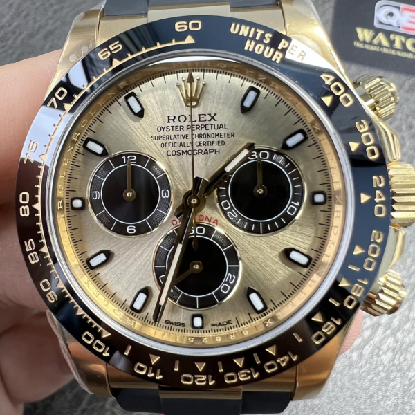 Rolex Cosmograph Daytona 116518LN Yellow Gold Oysterflex with Champagne Dial Super Clone - Image 6