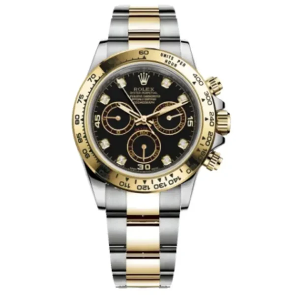 Rolex Cosmograph Daytona 116503 Two Tone Yellow Gold & Steel with Diamond Black Dial