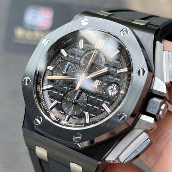 AUdemars Piguet Royal Oak Offshore Chronograph Full Ceramic on Black Rubber Strap 44mm Super Clone - Image 7