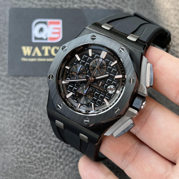 AUdemars Piguet Royal Oak Offshore Chronograph Full Ceramic on Black Rubber Strap 44mm Super Clone - Image 6