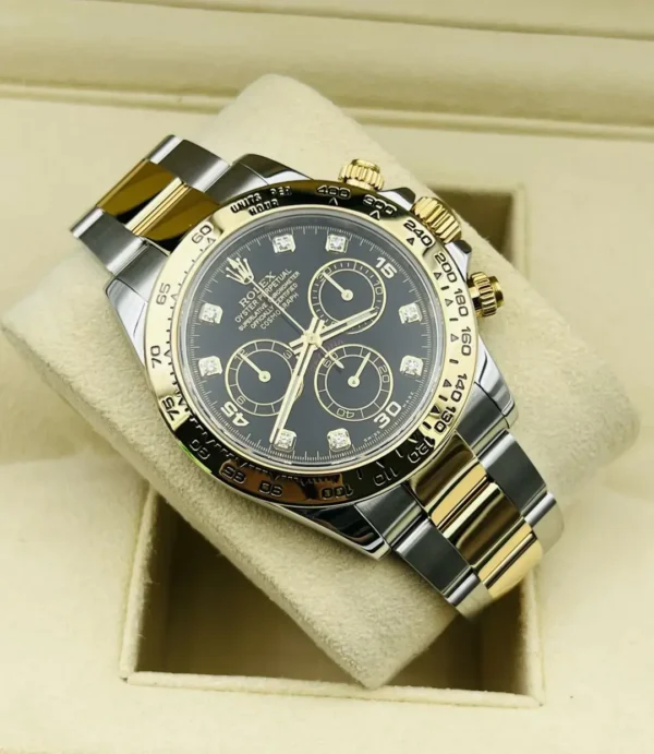 Rolex Cosmograph Daytona 116503 Two Tone Yellow Gold & Steel with Diamond Black Dial - Image 2