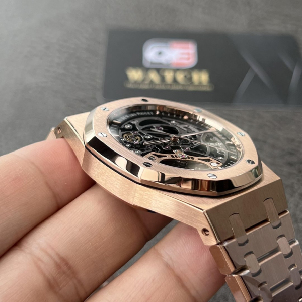 Audemars Piguet Royal Oak 15407OR.oo.1220OR.01 Grey Openworked Dial 41Mm Rose gold Top replica - Image 5