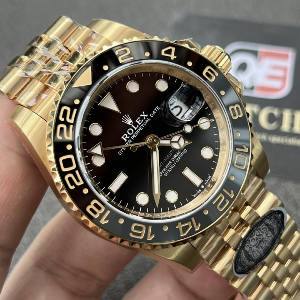 Rolex GMT Master II 126718grnr-0001 Full yellow gold with Black Dial on Jubilee (40mm) Super Clone - Image 4
