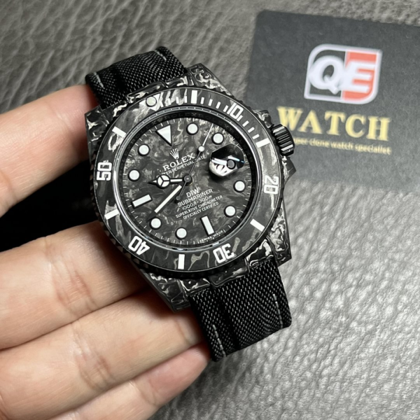 Rolex Submariner 40mm DIW All Carbon Black Element Nylon Strap Super Clone - Image 2