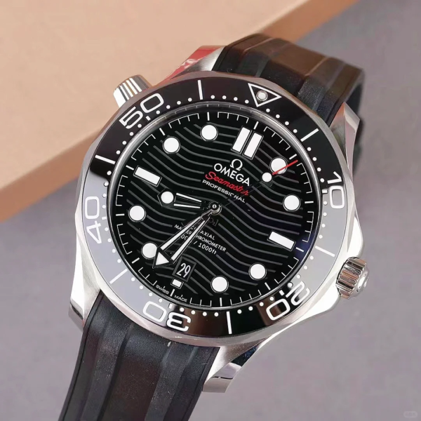 OMEGA Seamaster Diver 300m 42mm Black Dial Men's Rubber Strap Watch - Image 4