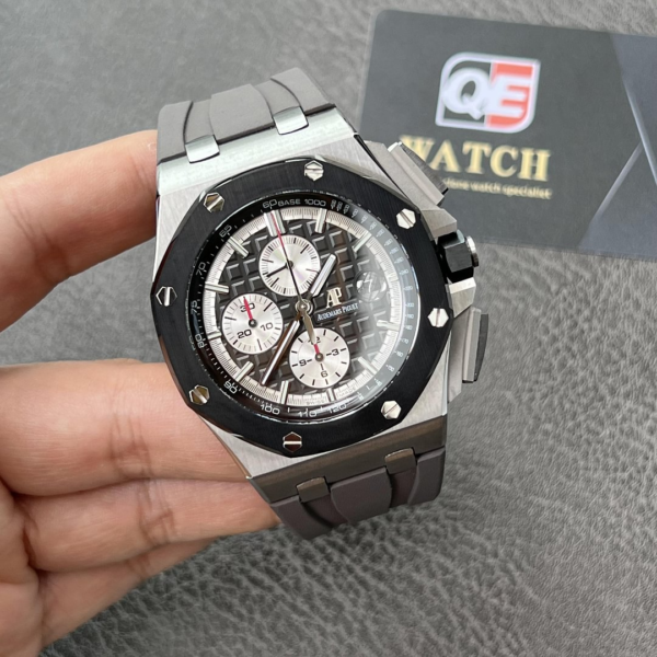 AUdemars Piguet Royal Oak Offshore Chronograph Panda dial Ceramic Bezel on Black Rubber Strap 44mm Super Clone - Image 2