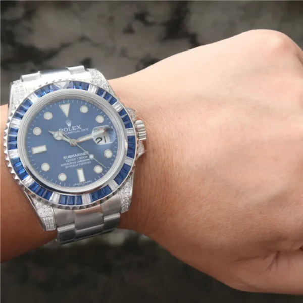 Rolex SUBMARINER SILVER BLUE DIAMOND 40MM - Image 9